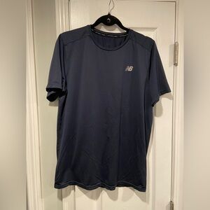 New Balance Mens Size L Black Crew Neck Dry Fit Short Sleeve Athletic Shirt